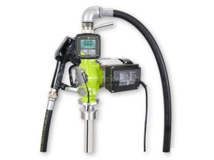 Tecpomp 600 voor dieselolie, stookolie en antivries. met analoge teller, vulslang, pistool met automatische afslag