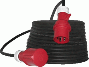 Kera Verlengkabel 25 mtr. 380 volt 2,5 mm2 stekkers 16 amp