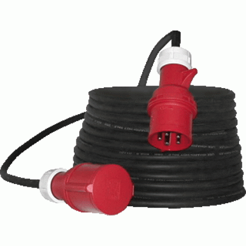 Kera Verlengkabel 25 mtr. 380 volt 2,5 mm2 stekkers 16 amp