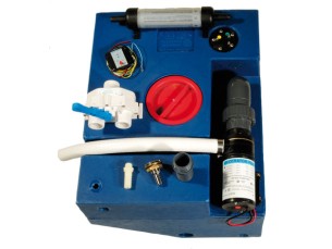 Vuilwatertank set 98 liter 12v schuin met ingebouwde versnijdingspomp