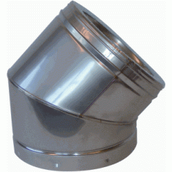  Metaloterm bocht  ATB 45 15  Dubbelw. rvs. 150mm inw.