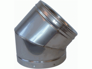  Metaloterm bocht  ATB 45 15  Dubbelw. rvs. 150mm inw.