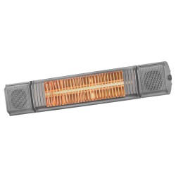 Eurom Heat and Beat 334586 Antraciet terras verwarmer ingebouwde speakers met app op uw telefoon te bedienen