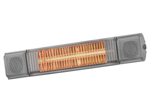 Eurom Heat and Beat 334586 Antraciet terras verwarmer ingebouwde speakers met app op uw telefoon te bedienen