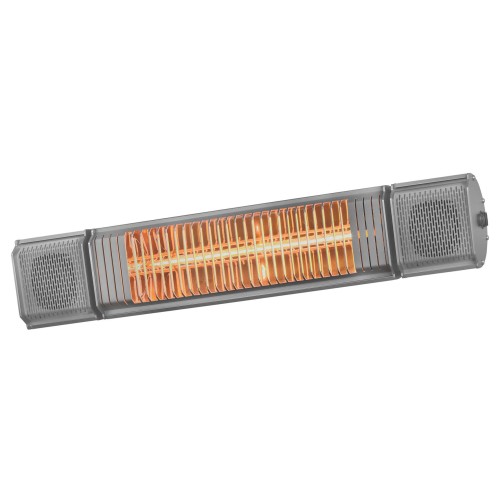 Eurom Heat and Beat 334586 Antraciet terras verwarmer ingebouwde speakers met app op uw telefoon te bedienen