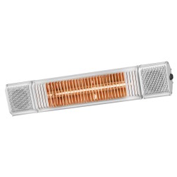 Eurom Heat and Beat Wit terras verwarmer ingebouwde speakers, met ap op uw telefoon te bedienen