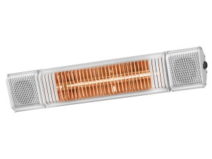 Eurom Heat and Beat Wit terras verwarmer ingebouwde speakers, met ap op uw telefoon te bedienen