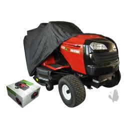 Beschermhoes voor zitmaaiers met zijuitworp, zwart polyester. Afmetingen: 177 x 110 x 110 