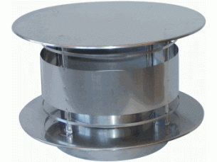 Metaloterm ATK 150 trekkende schoorsteenkap RVS diam 150mm ho 165mm