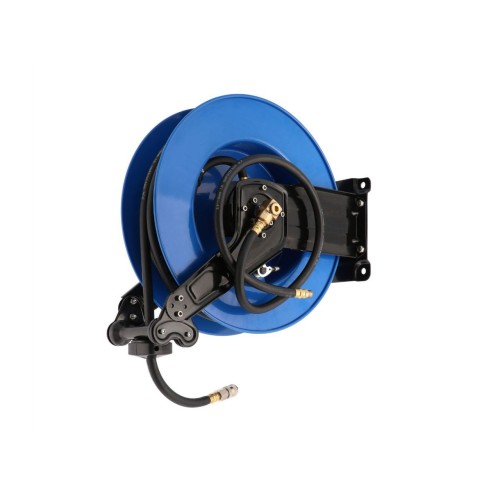 Airpress Luchtslanghaspel 46599 rubber muurhaspel zelfoprollend 1/4" buitendraad 9.53 x 16.5 mm 15 m 20 bar