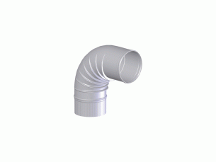 Cox rookgas Bocht 200mm 90 graden  gegalv. staal