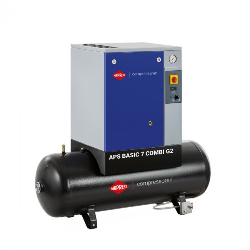 Airpress Schroefcompressor APS 7.5 Basic G2 Combi 10 bar 7.5 pk/5.5 kW 690 l/min 200 l