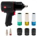 Airpress Pneumatische Slagmoersleutel 1800 Nm 1/2" +/- 225 l/min inclusief 6 doppen
