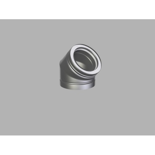 Metaloterm MFB 45 15 Bocht 150mm 45 graden geïsoleerd rvs  dubbelwandig MF systeem