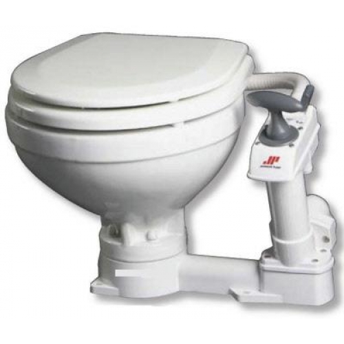 Johnson toilet met handpomp