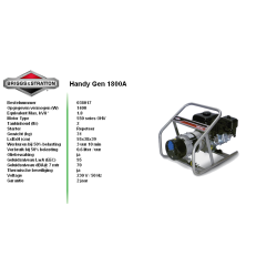 Briggs & stratton handy gen 1800a  aggregaat